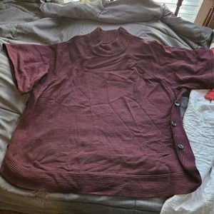 Lane Bryant Burgundy Short Sleeve Sweater